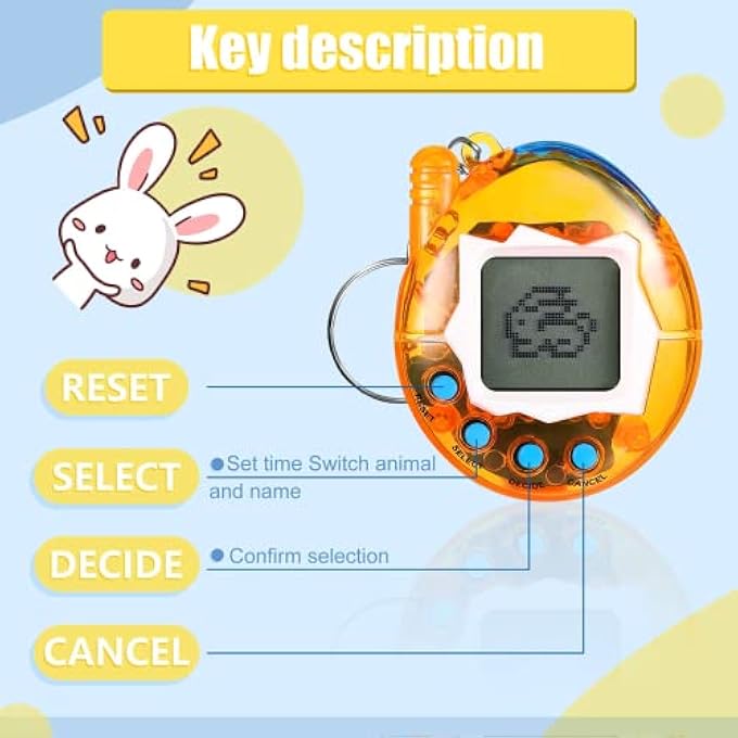 rayihni 6 PCS VIRTUAL PETS KEYCHAIN NOSTALGIC VIRTUAL ELECTRONIC DIGITAL PETS KEYCHAIN GAME KEYRING RETRO HANDHELD GAME MACHINE ELECTRONIC TOYS WITH 1 PIECE SCREWDRIVER (INTERNAL BATTERY) - Image 4